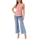 thumbnail image 2 of INSPIRAR CHIC Blusa sin mangas para mujer con volantes, estilo de oficina, blusas florales vintage de los años 50, XL, rosa-floral, 2 of 6