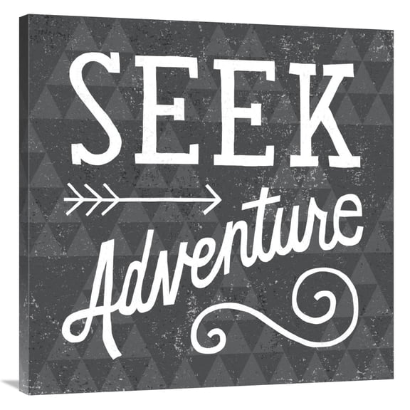 Global Gallery's 'Mod Triangles Seek Adventure' By Michael Mullan Stretched Canvas Wall Art