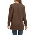 thumbnail image 5 of ONLYSHE Women's Drop Long Sleeve Sweatshirts Casual Crewneck Tunic Tops Sweartshirts With Side Slits S-3XL, 5 of 6