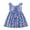 Blue, variant on Toddler Baby Girl Summer Casual Plaid Bow Dress for Kids and