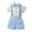 Light Blue 1, variant on Kaemgyyd Infant Baby Boy Clothes 4 Piece Outfits Suits Summer Short Sleeve Shirt Cute Bow Tie Suspender with Shorts 1-9 Years