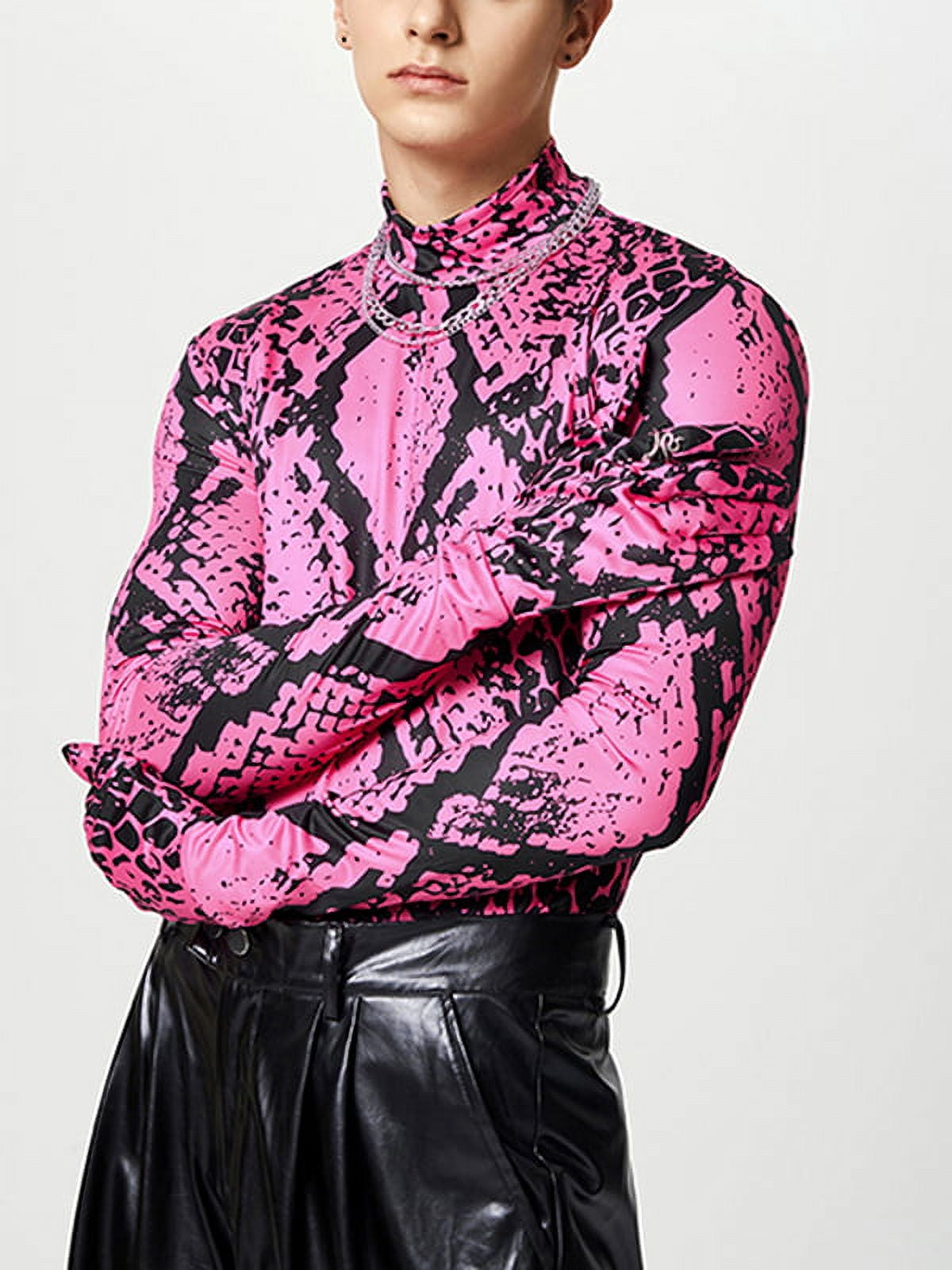 pink snake print shirt