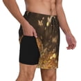thumbnail image 2 of Uemuo Gold butterfly glitter Pattern Mens Swim Trunks Quick Dry Board Shorts with Mesh Lining, Stretch Beach Shorts Quick Dry No-Chafing Board Shorts-X-Large, 2 of 6