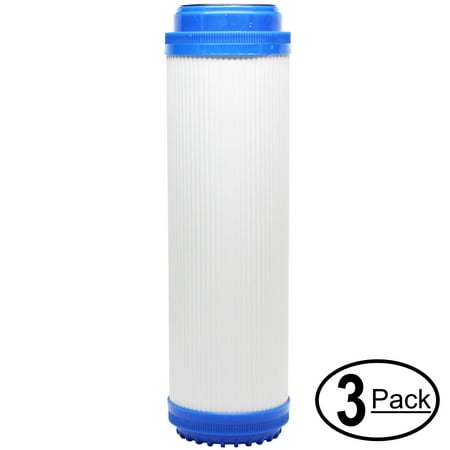 

3-Pack Replacement for MaxWater 101084 Granular Activated Carbon Filter - Universal 10-inch Cartridge for MaxWater 9 Stages DI - Alkaline Mineral 50GPD Reverse Osmosis System - Denali Pure Brand