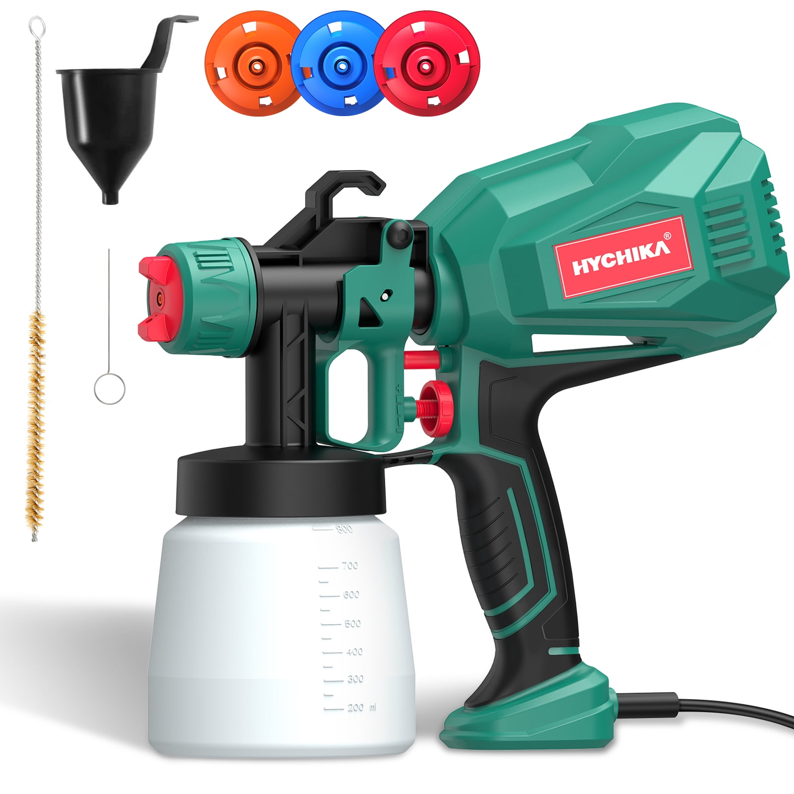Hand Color Spray Machine HYCHIKA 800mL HVLP Paint Sprayer Handheld 500W Electric Spray Gun DIY ...