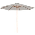 thumbnail image 1 of Outsunny 10' x 8' Round Wooden Patio Umbrella with Bamboo Rib for Outdoor, 1 of 10