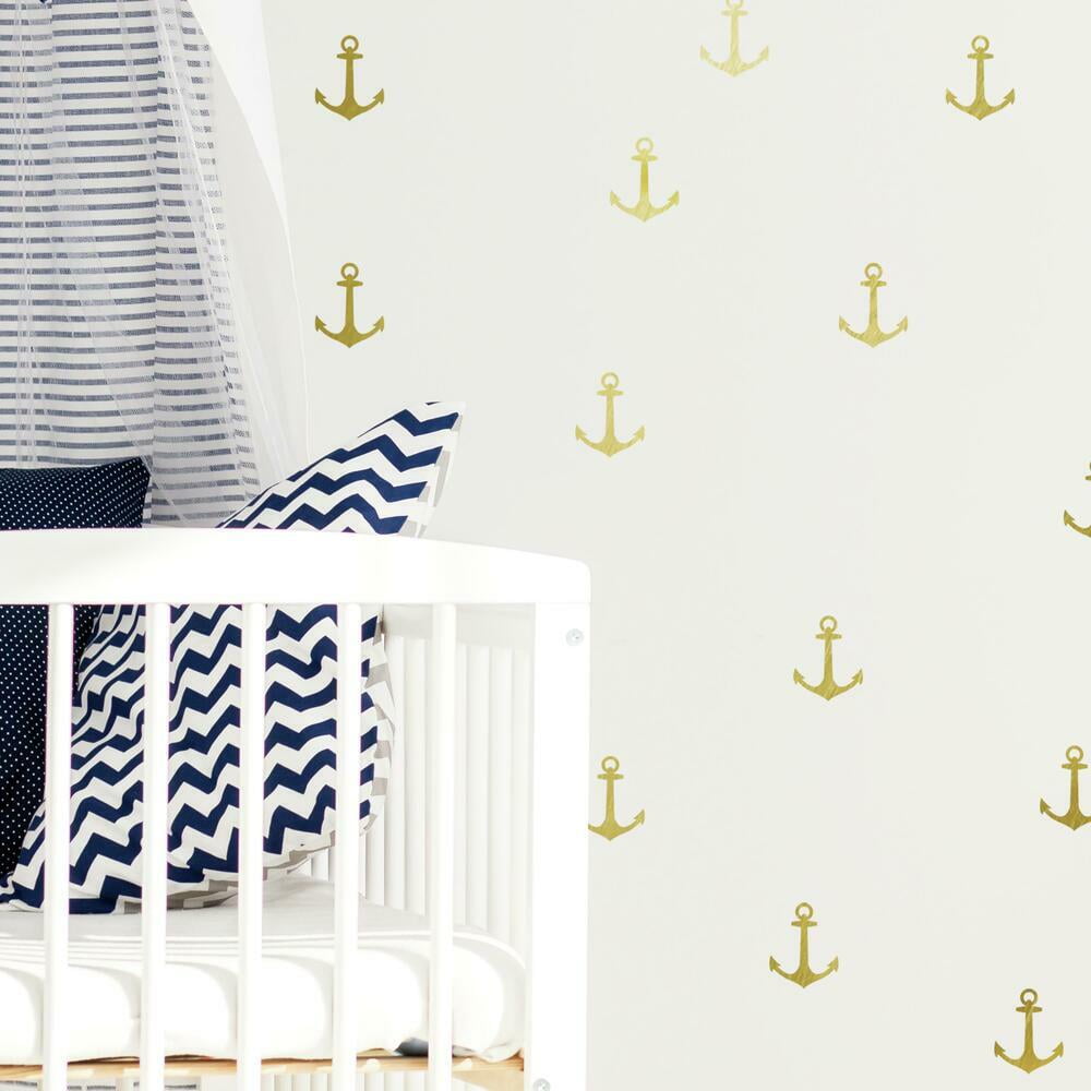 Mini Anchor Peel and Stick Wall Decals with Foil