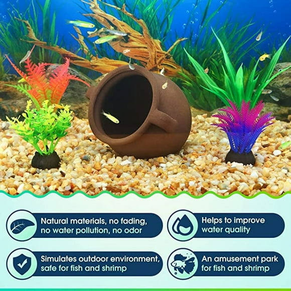 Aquarium fish tank cave decoration, beta, cichlid, shrimp hidden cave decoration