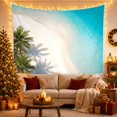 thumbnail image 3 of Aerial Beach with Palm Trees and Clear Water, Serene Coastal Style for Beach Lovers, Coastal Wall Art, Housewarming Gift, Tapestry Wall Hanging for Bedroom and Living Room, 3 of 7