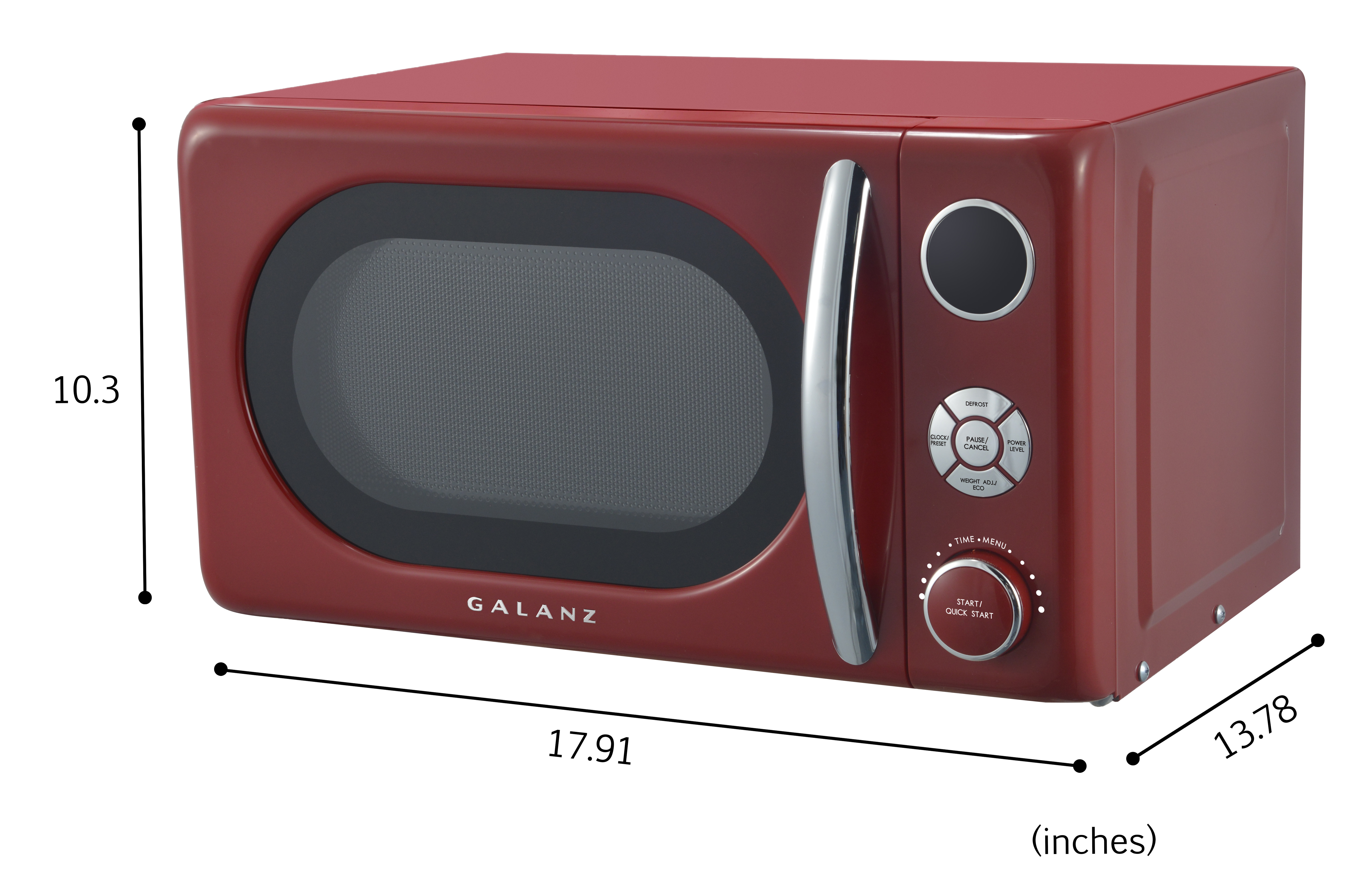 Galanz GLCMKA07RDR-07 0.7 Cu.ft Retro Countertop Microwave 700W, Red - image 3 of 4