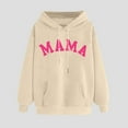 thumbnail image 4 of Qulqfy Valentines Hoodies for Women Long Sleeve Mama Pullover Beige Hoodies Fall Women with Pouch Tops L, 4 of 4