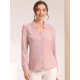 thumbnail image 2 of Camisa abotonada de cuello alto con escote En V recortado Allegra K Rosa Gris XL, 2 of 4