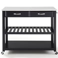 thumbnail image 3 of Crosley White Granite Top Kitchen Cart in Black, 3 of 7