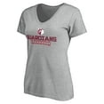 thumbnail image 2 of Women's Gray Cleveland Guardians Evanston Stencil V-Neck T-Shirt, 2 of 3