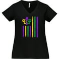 thumbnail image 3 of Inktastic Mardi Gras Flag 2 Women's Plus Size V-Neck T-Shirt, 3 of 5