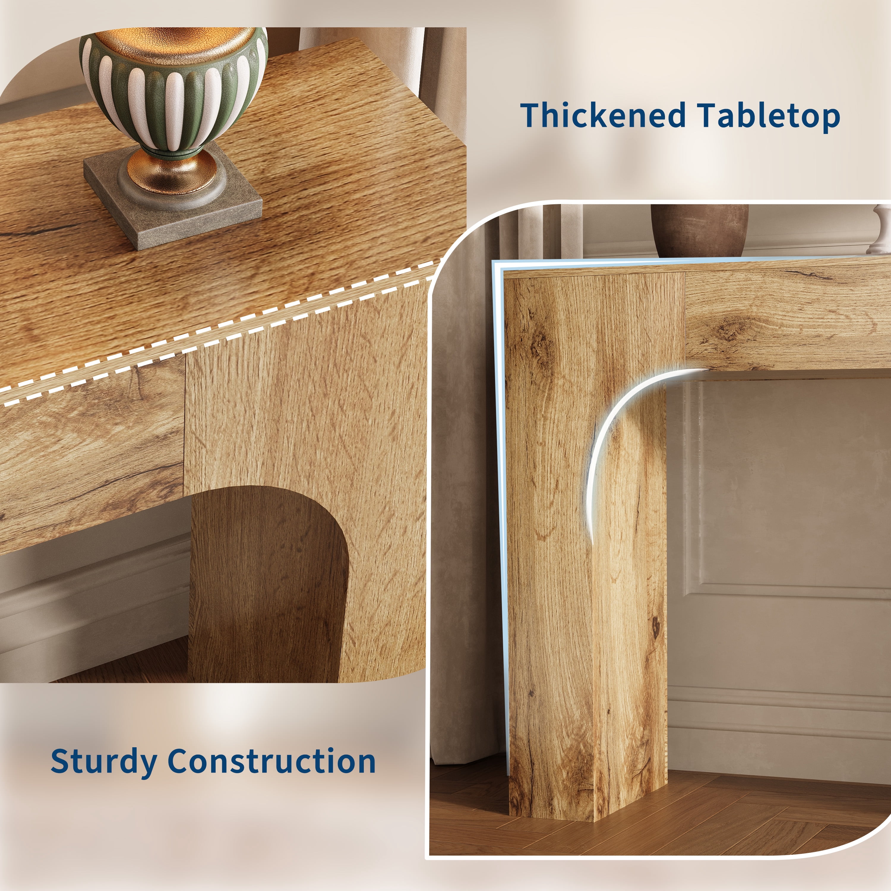 Slim Farmhouse Console Table for Living Room – Narrow Wooden Entryway Table, Rustic Oak Accent, Space-Saving Hallway Furniture, Ideal Behind Sofa or in Foyer, 47 Inch – 1.2 Michat Cracked Oak