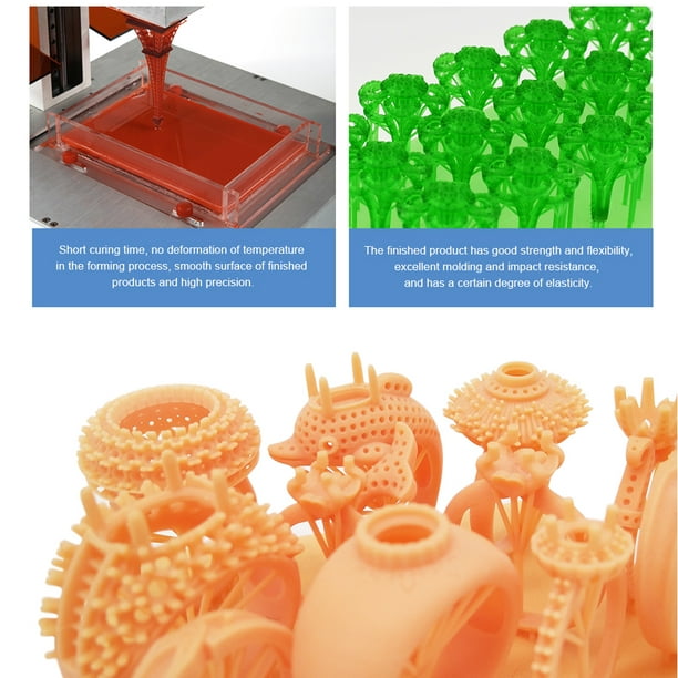 Matériau en résine à faible odeur résistant à l'impression 3D Matériau en  résine rapide pour imprimantes 3D à polymériser par UV UV pour Anycubic  Photon Anet Sparkmark Imprimante Monoprice3D 500g 