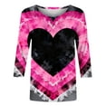 thumbnail image 6 of Valentine's 3/4 Sleeve Tops for Women Dressy Heart Printed Shirts Crew Neck Holiday Tunics Three Quarter Length Sleeve T-Shirt Cute Funny Outfits 2026 Summer Tops, 6 of 6