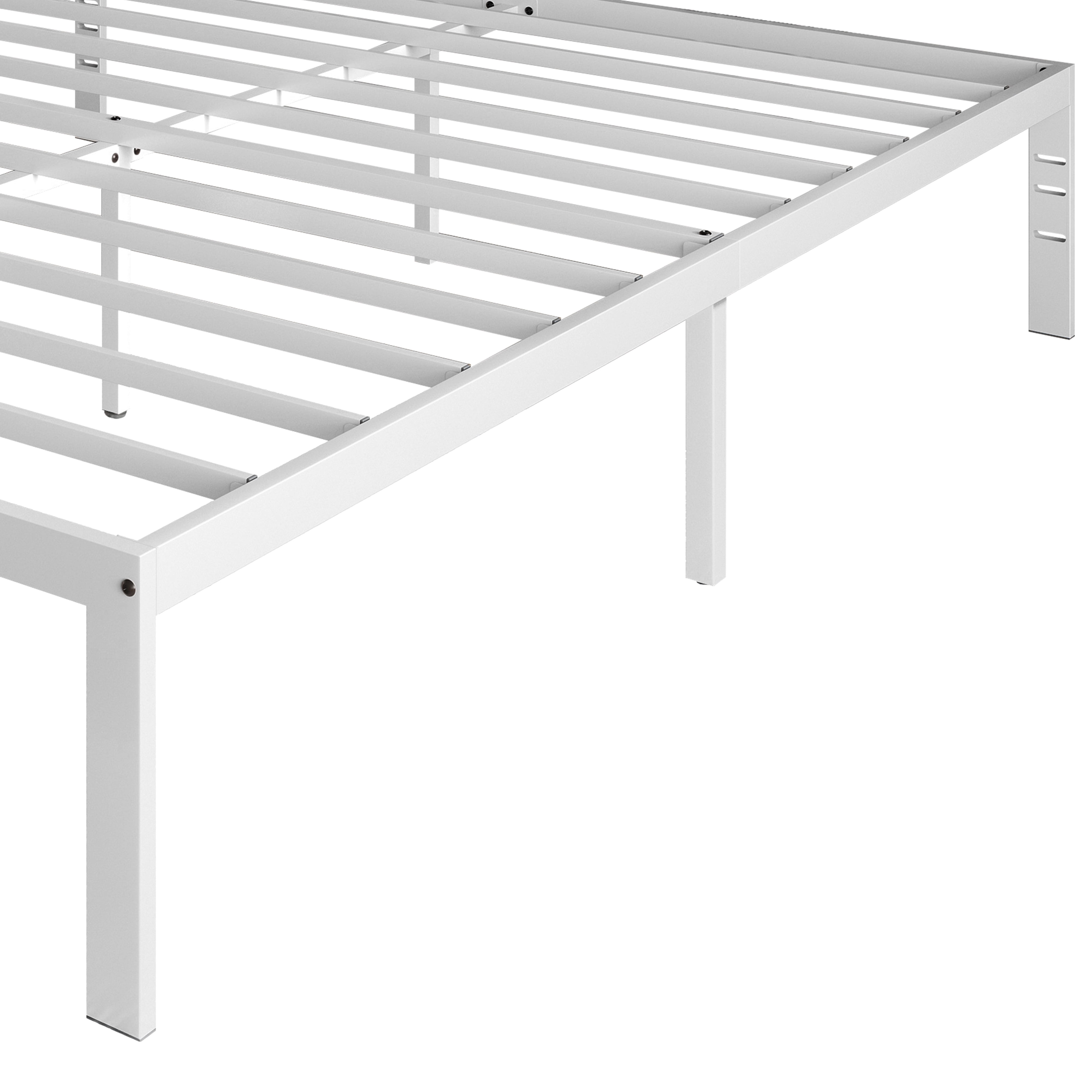 Castle Place Minimalist Metal Platform Bed Twin, White