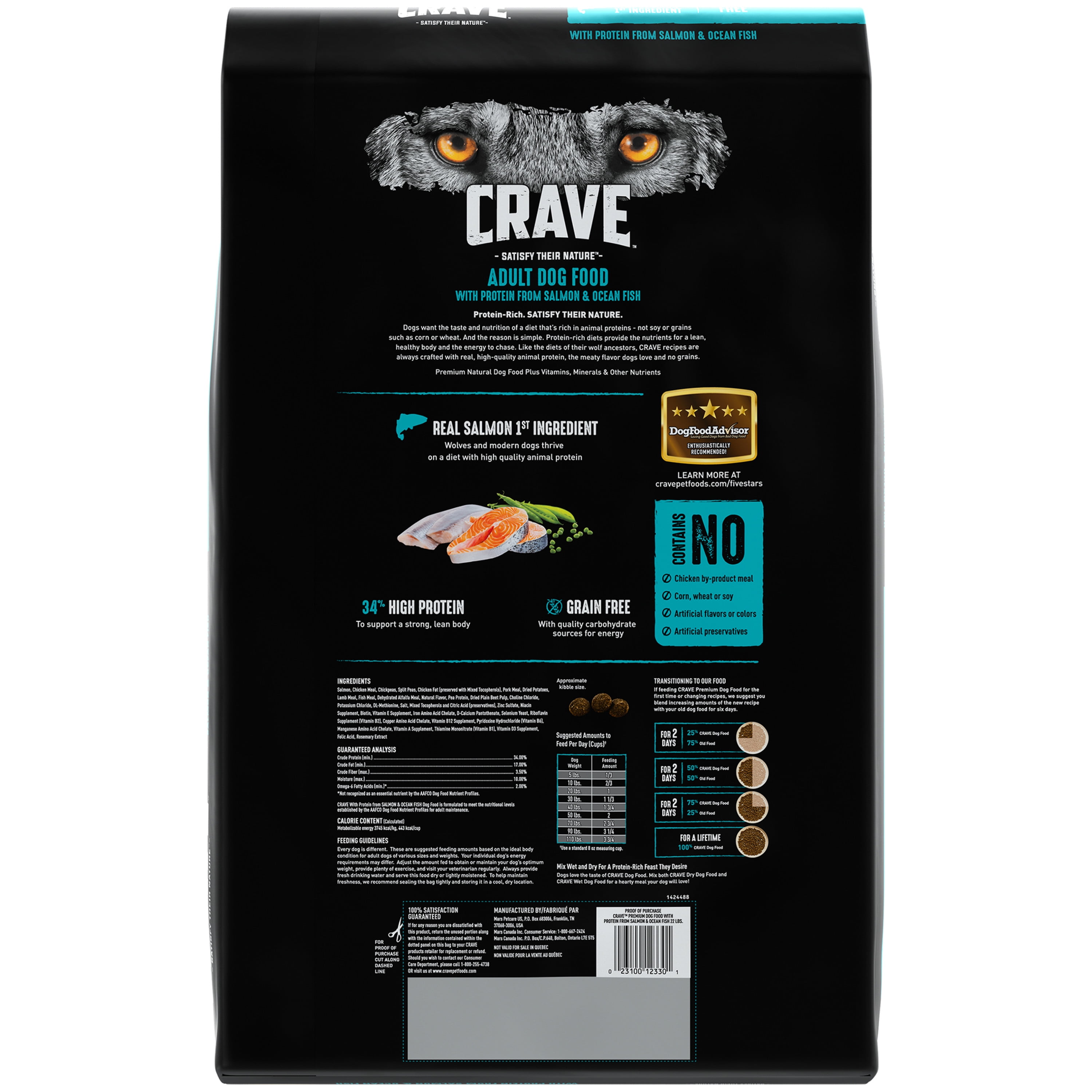 Crave Dog Food Feeding Chart