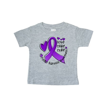

Inktastic Love Care Cure Cystic Fibrosis Awareness Purple Ribbon Gift Baby Boy or Baby Girl T-Shirt