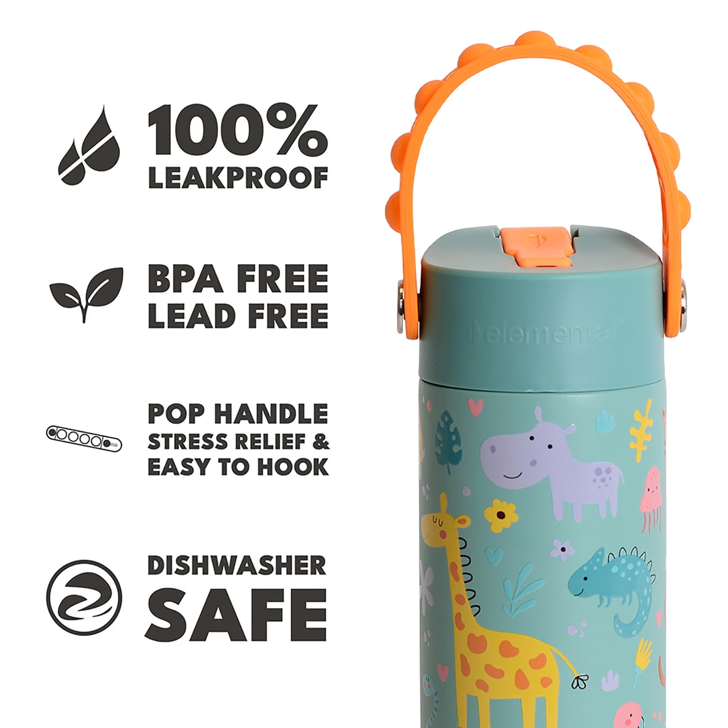Elemental Core Pop 18 oz Safari Stainless Steel Water Bottle