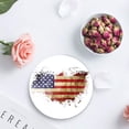 thumbnail image 3 of FMSHPON Independence Day American Flag Set of 4 Round Coaster for Drinks, Absorbent Ceramic Stone Coasters Cup Mat with Cork Base for Home Kitchen Room Coffee Table Bar Decor, 3 of 5