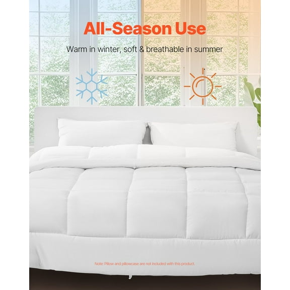 Dranite King Size Down Alternative Comforter 102x90 Inches - Hypoallergenic Bedding Insert with Corner Tabs, All Season Duvet Insert