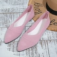 thumbnail image 4 of Miluxas Women's Flats Pointed Toe Ballet Shoes Knit Dress Shoes Low Wedge Slip On Arch Support Walking office Business Flats Pink 5.5(36), 4 of 7