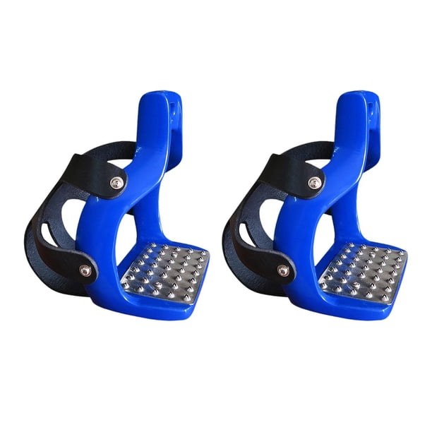 2x Estribos Para Montar A Caballo Estribos De Aluminio Para Hombres Y Mujeres Estribos Ecuestres Azules
