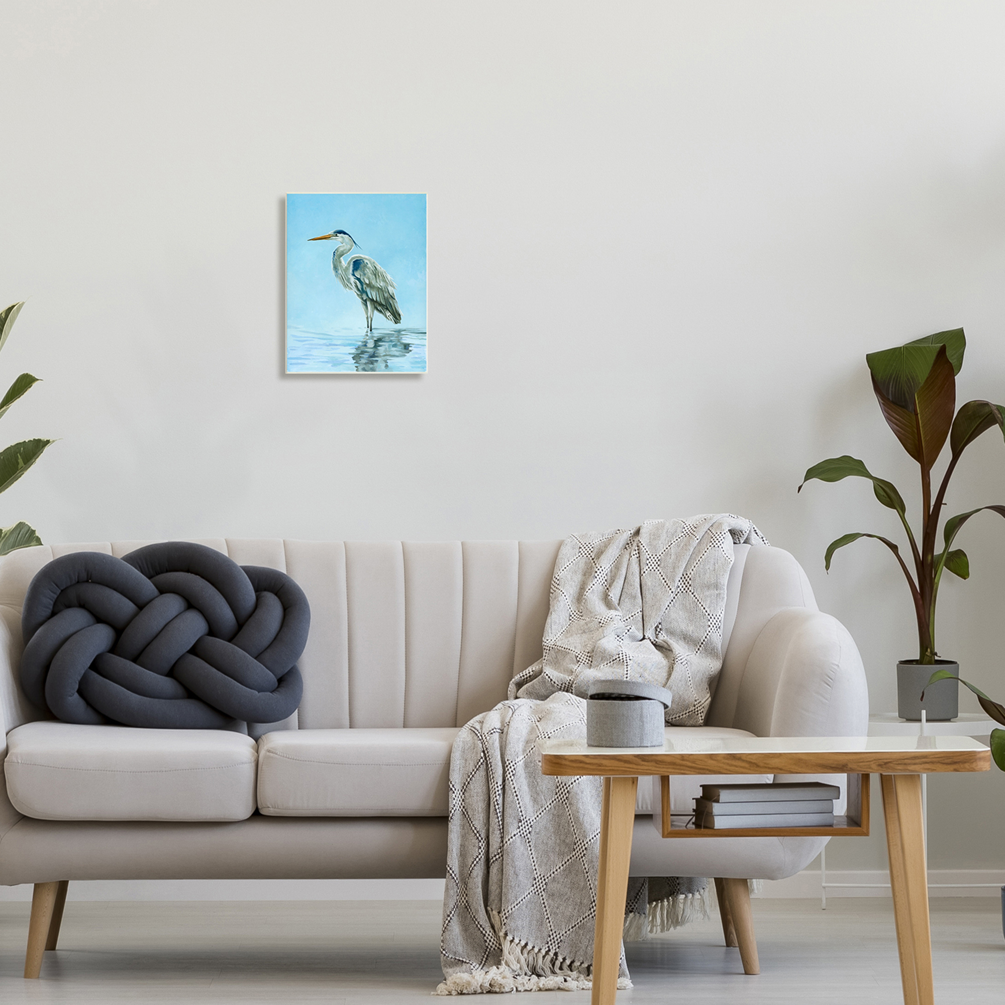 Stupell Industries Blue Heron Shallow Waters Aquatic Bird Painting, 10 x 15, Design by Lucca Sheppard