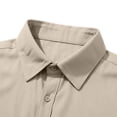 thumbnail image 5 of FengLS Men's Casual Shirt Summer Lightweight Button-Down Cardigan Shirt Collar Short Sleeves Shirt with Chest Pocket Outdoor Vacations Tops Soild Color Beach Blouse, 5 of 6