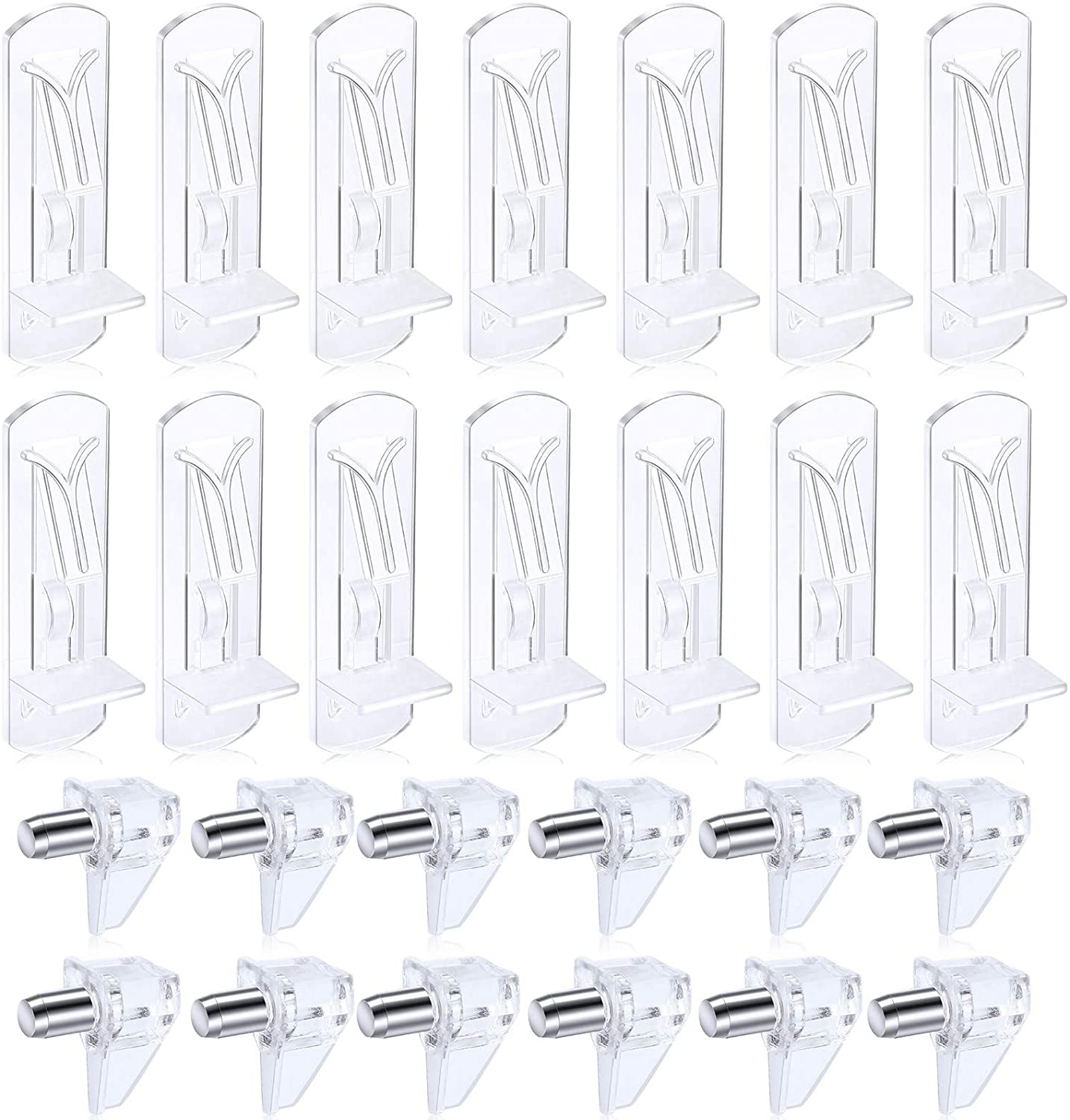 100 Pieces Shelf Pins Plastic Locking Shelf Support Peg Clear Self
