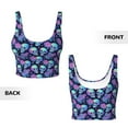 thumbnail image 5 of Picia starry sky Skull flower Sports Bra for Women,Padded Strappy Sports Bras Medium Support Yoga Bra with Removable Cups,Running Yoga Bra-Small, 5 of 9