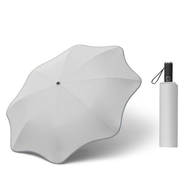 Xihbxyly Paraguas Invertido, Resistente Al Viento, 8 Varillas, Diseño de Rayas Reflectantes, Compacto y Práctico para Viajes, Anti-Uv E Impermeable, Fácil de Usar con Una Sola Mano, Longitud Plegada