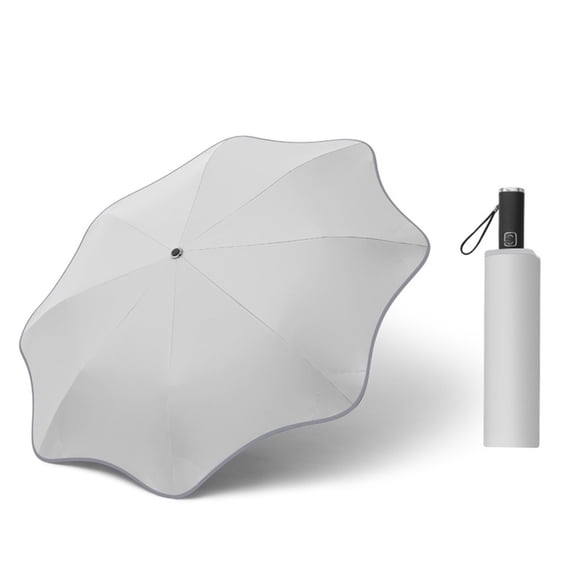 Xihbxyly Paraguas Invertido, Resistente Al Viento, 8 Varillas, Diseño de Rayas Reflectantes, Compacto y Práctico para Viajes, Anti-Uv E Impermeable, Fácil de Usar con Una Sola Mano, Longitud Plegada