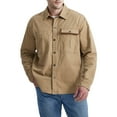 thumbnail image 4 of Herrnalise Jackets for Men Casual Dress Shirt Button Down Shirts Long-Sleeve Denim Work Shirt Single-Breasted Turn Down Collar Jacket Khaki, 4 of 9