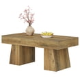 thumbnail image 4 of Fnova Farmhouse 47 Inch Rectangle Wooden Coffee Table, Sturdy Base, Modern Cocktail Tea Table, Accent Center Table for Living Room, Bedroom, 4 of 12
