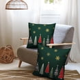 thumbnail image 3 of Christmas Tree Pillow Covers 16x16 Dark Green Forest Christmas Throw Pillow Cover Set of 2 Gold Snowflake Pillow Protectors Outdoor Square Cushion Cases for Farmhouse Living Room Decor, 3 of 6
