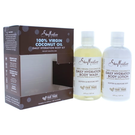 100 Percent Virgin Coconut Oil Daily Hydration Body Kit by Shea Moisture for Unisex - 2 Pc 8oz Body