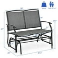 thumbnail image 2 of Pemberly Row Patio Glider Rocking Bench Double 2 Person Chair Gray, 2 of 8