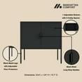 thumbnail image 4 of Ava Armoire d'Appoint Moderne 23,6 avec 2 Tablettes Ajustables, Noire, 4 of 9