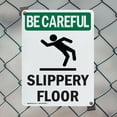 thumbnail image 5 of (2 Pack) Slippery Floor With Symbol OSHA Be Careful Sign 18 Inch X 24 Inch Indoor / Outdoor Rust-Free Aluminum Metal Signs for Workplace, Workshop, and Construction Site, Made in the, 5 of 8