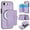 Purple, variant on Decase for iPhone 16e Flip PU Leather Back Cover with 2-in-1 Detachable Magnetic Wallet with 5 Card Slots Compatible Mag-Safe and RFlD Blocking Kickstand and Wireless Charging,Black