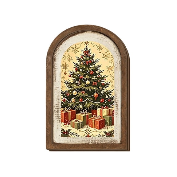 IPEWLEX Christmas Decorative Hanging Wooden Photo Frame - Festive Wall Art for Home & Office, Perfect Holiday Gift, Versatile Seasonal Decor, Creates Warm & Inviting Atmosphere