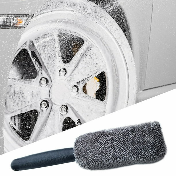 Cepillo para Lavado de Autos de Microfibra con Mango Antideslizante, Diseño en Forma de I para Limpieza Profunda de Ruedas y Bujes, Herramienta de Detallado de Plástico de 28x6cm, Colores Variados