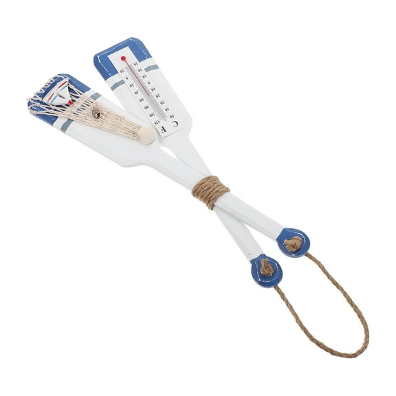 Soimiss Coastal Wall Decor Paddle Shape Wall Hanging Decor White Wood 1Set