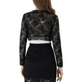 thumbnail image 4 of Women's Floral Lace Cropped Cardigan Long Sleeve Bolero Shrug Shawl Open Front Summer Jacket Crop Tops, 4 of 5