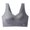 Gray, variant on Women Scalloped Lace Trim Wireless Bra, Wide Strap Seamless V Neck Daily Underwear