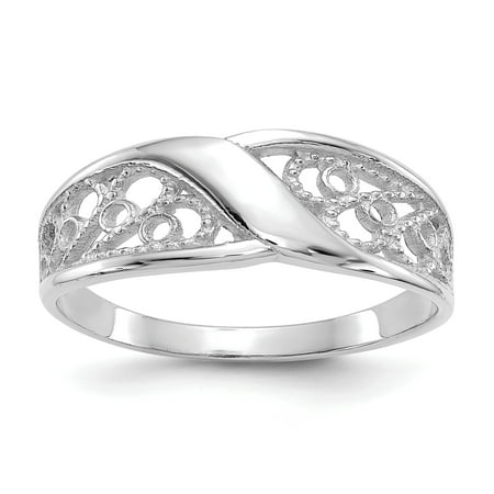 Fine Filigree - 14kt White Gold Filigree Band Ring Size 6.00 Fine Jewelry Ideal Gifts For Women Gift Set From Heart